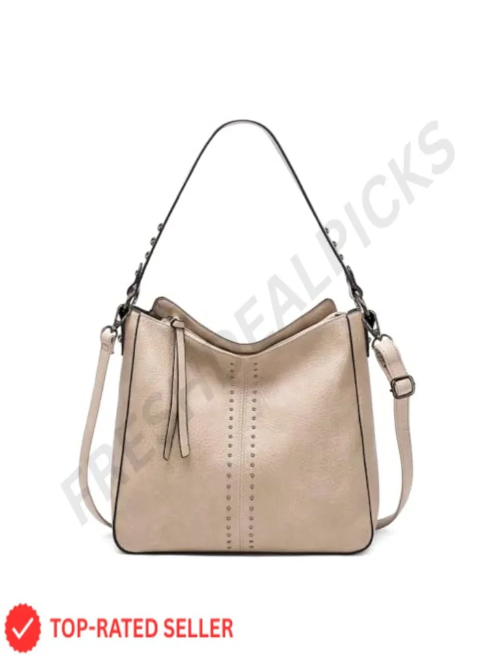 PU Leather Hobo Bag Crossbody Shoulder Purse for Women with Studs